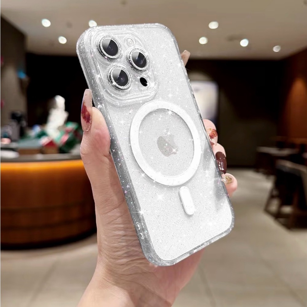 iPhone 16 Pro Max Case with MagSafe - Glitter Clear Phone Case - Brand New